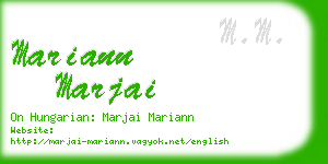 mariann marjai business card
